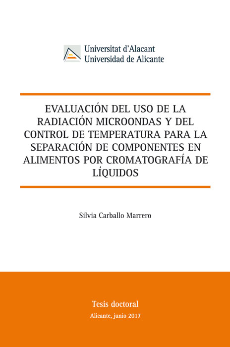 Portada tesis Evaluación del uso de la radiación microondas y del control de temperatura para la separación de componentes en alimentos por cromatografía de líquidos